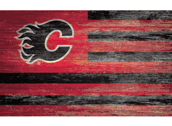 Calgary Flames Distressed Flag 11x19