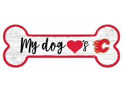 Calgary Flames Dog Bone 6x12 Sign