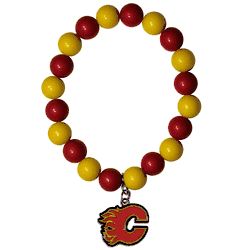 Calgary Flames Fan Bead Bracelet