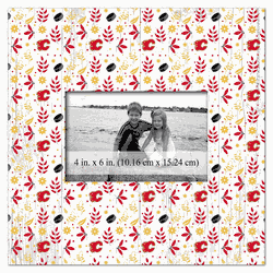 Calgary Flames Floral Pattern 10x10 Frame