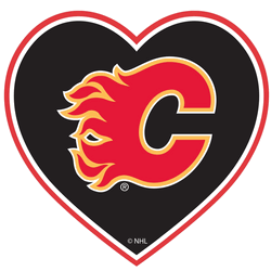 Calgary Flames Heart Decal