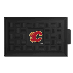 Calgary Flames Heavy Duty Vinyl Medallion Door Mat - 19.5in. x 31in.