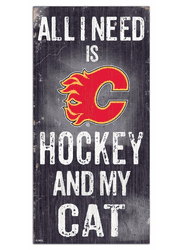 Calgary Flames Hockey and My Cat 6x12 Sign
