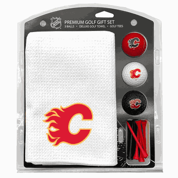 Calgary Flames Microfiber Towel Gift Set - 16 x 40 (White)