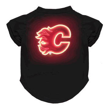 Calgary Flames Neon Pet T-Shirt, Large