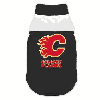 Calgary Flames Pet Parka Puff Vest Large