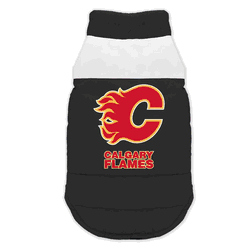 Calgary Flames Pet Parka Puff Vest XL