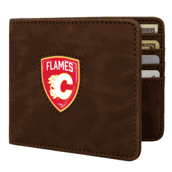 Calgary Flames Shield Wallet - Brown