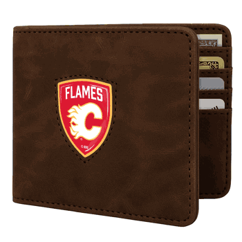 Calgary Flames Shield Wallet - Brown