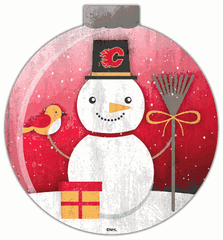 Calgary Flames Snowglobe 12in Wall Art