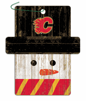 Calgary Flames Snowman Ornament