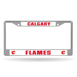 Calgary Flames Standard Chrome Frame with Plastic Inserts 12" x 6" Car/Truck Auto Accessory
