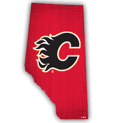 Calgary Flames Team Color Logo State Sign