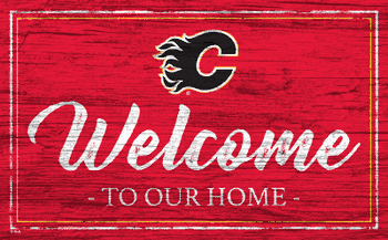 Calgary Flames Team Color Welcome 11x19 Sign