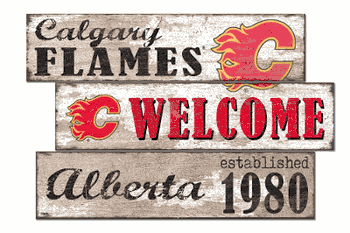 Calgary Flames Welcome 3 Plank