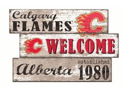 Calgary Flames Welcome 3 Plank