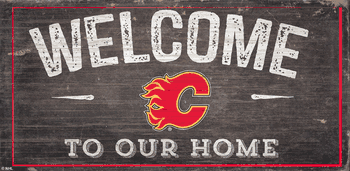 Calgary Flames Welcome Distressed 6x12