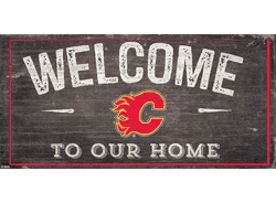 Calgary Flames Welcome Distressed 6x12