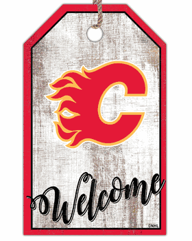Calgary Flames Welcome Team Tag 11x19 Sign