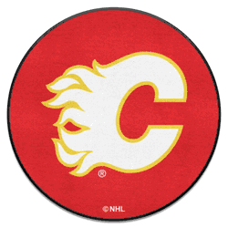 Calgary FlamesFlamesHockey Puck Rug - 27in. Diameter