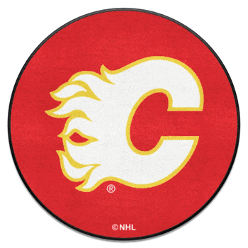 Calgary FlamesFlamesHockey Puck Rug - 27in. Diameter