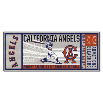 California Angels Ticket Runner Rug - 30in. x 72in. 1966 Retro Logo
