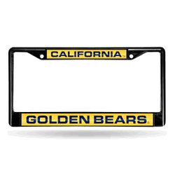 California Golden Bears Black 12" x 6" Black Laser Cut Chrome Frame