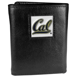 California Golden Bears Deluxe Leather Tri-fold Wallet Packaged in Gift Box