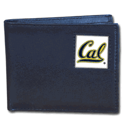 California Golden Bears Leather Bi-fold Wallet Packaged in Gift Box