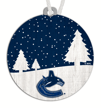Canucks Bengals Snow Scene Ornament
