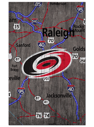 Carolina Hurricanes 11x19 City Map Sign