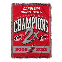 Carolina Hurricanes 2026 NHL Stanley Cup Champions Rocker Woven Tapestry 48x60 inches