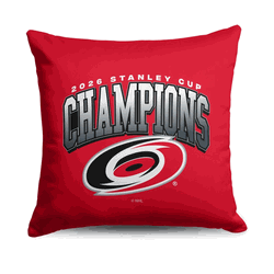 Carolina Hurricanes 2026 Stanley Cup Champions Hardline Throw Pillow 18x18 inches