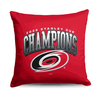 Carolina Hurricanes 2026 Stanley Cup Champions Hardline Throw Pillow 18x18 inches