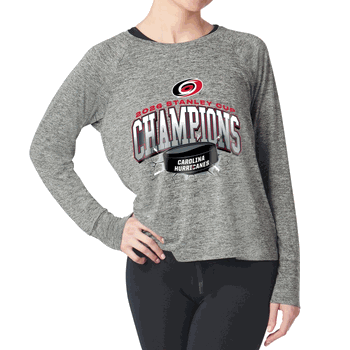 Carolina Hurricanes 2026 Stanley Cup Champions Impactor Raglan Long Sleeve Shirt Heather Grey XS