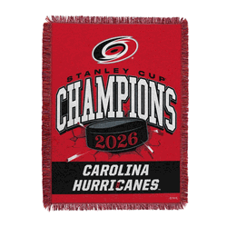 Carolina Hurricanes 2026 Stanley Cup Champions Rectify Woven Tapestry 48x60 inches
