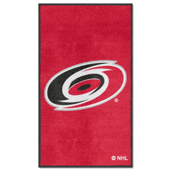 Carolina Hurricanes 3X5 High-Traffic Mat with Durable Rubber Backing - Portrait Orientation
