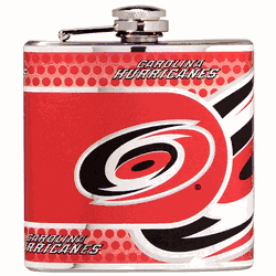 Carolina Hurricanes 6oz Stainless Steel Flask with Metallic Graphics