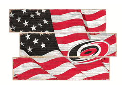Carolina Hurricanes American Flag 3 Plank