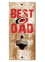Carolina Hurricanes Best Dad Bottle Opener   Wood Sign