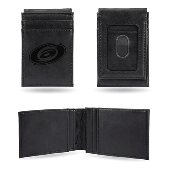 Carolina Hurricanes Black Laser Engraved Front Pocket Wallet