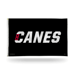 Carolina Hurricanes "Canes" On Blk Bkg Banner Flag (3X5)