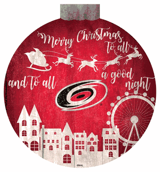 Carolina Hurricanes Christmas Village 12in Wall Art