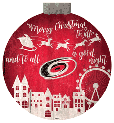 Carolina Hurricanes Christmas Village 12in Wall Art