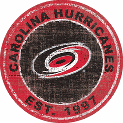 Carolina Hurricanes Heritage 24" Distressed Round Sign