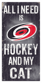 Carolina Hurricanes Hockey and My Cat 6x12 Sign