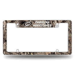 Carolina Hurricanes Mossy Oak 12" x 6" Chrome All Over Automotive License Plate Frame for Car/Truck/SUV