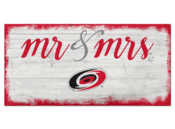 Carolina Hurricanes Script Mr & Mrs 6x12 Sign