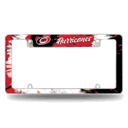 Carolina Hurricanes Tie Dye 12" x 6" Chrome All Over Automotive License Plate Frame