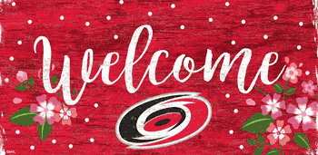 Carolina Hurricanes Welcome Floral 6x12 Sign